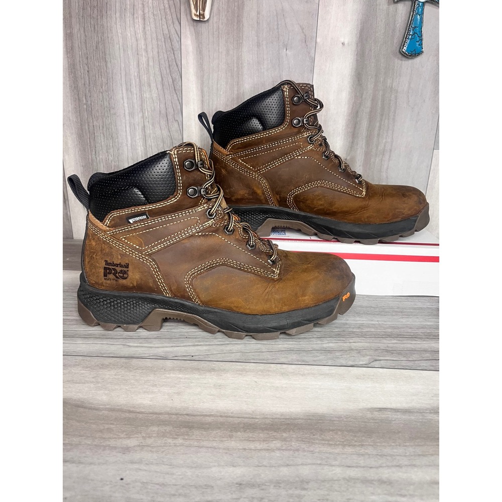 Timberland Pro Titan EV Work Boots Mens 8.5M Brown Good Waterproof